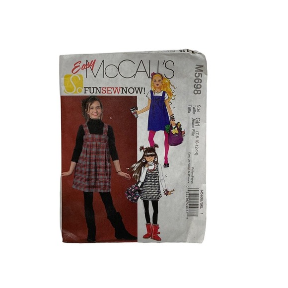 Mccalls M5698 Girls Jumpers Sewing Pattern Sizes 7-14 2006 - Picture 1 of 6